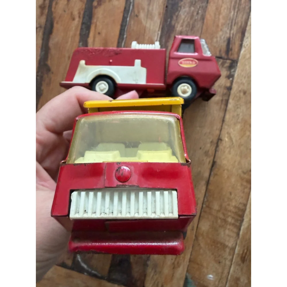 Vintage Tonka fire engine and dump truck Metal Toy Trucks One Size